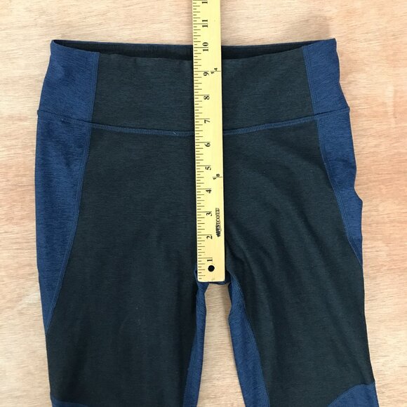 Outdoor Voices Legging Women S Blue Black Colorblock Mid Rise Hip Pocket Yoga - Picture 8 of 11